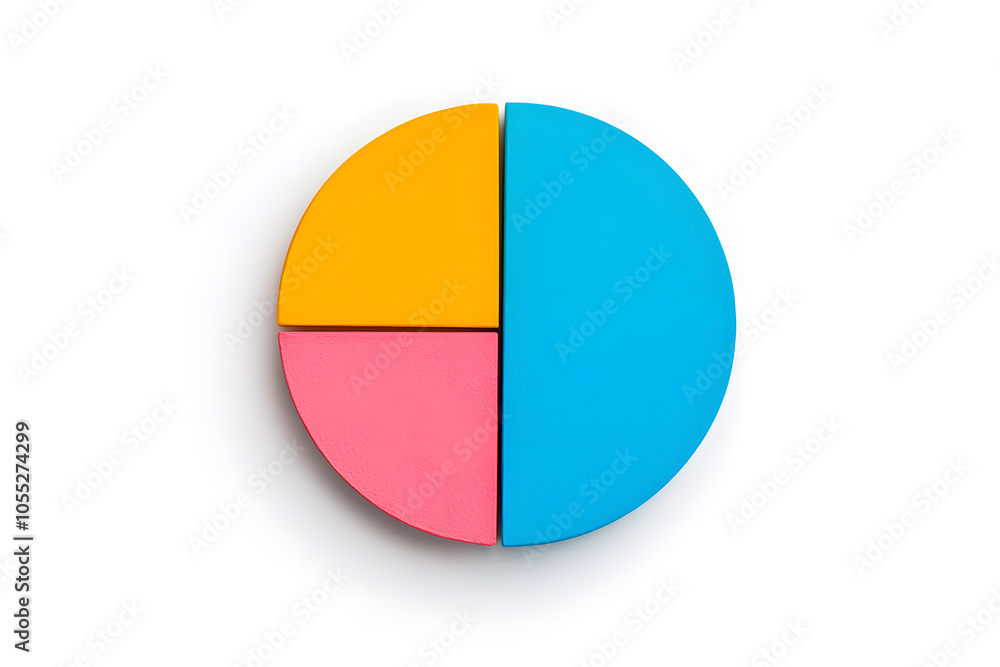Pie chart with segments, isolated on white background Pie chart with segments, isolated on white background
