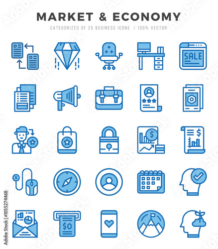 Market & Economy Icon Bundle 25 Icons for Websites and Apps