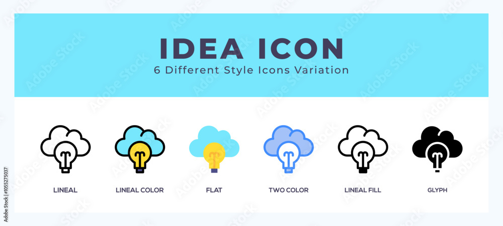 Idea set of icons. Vector illustration with different styles. Idea set of icons. Vector illustration with different styles.