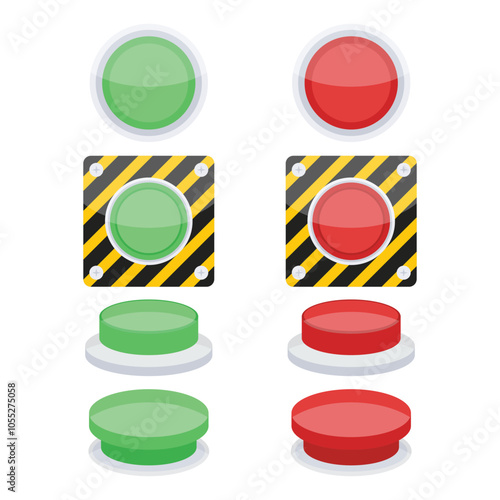 Alarm Push Button Vector Illustration
