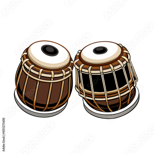 Indian musical instrument vector illustration (2) photo