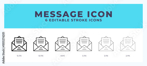 Message line icon with different stroke. Vector illustration.