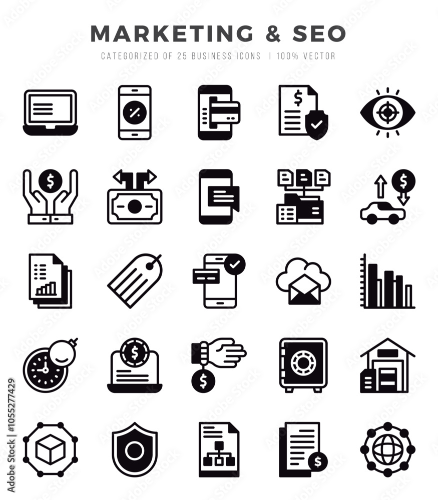 Marketing & SEO Icons bundle. Lineal Filled style Icons. Vector illustration. Marketing & SEO Icons bundle. Lineal Filled style Icons. Vector illustration.