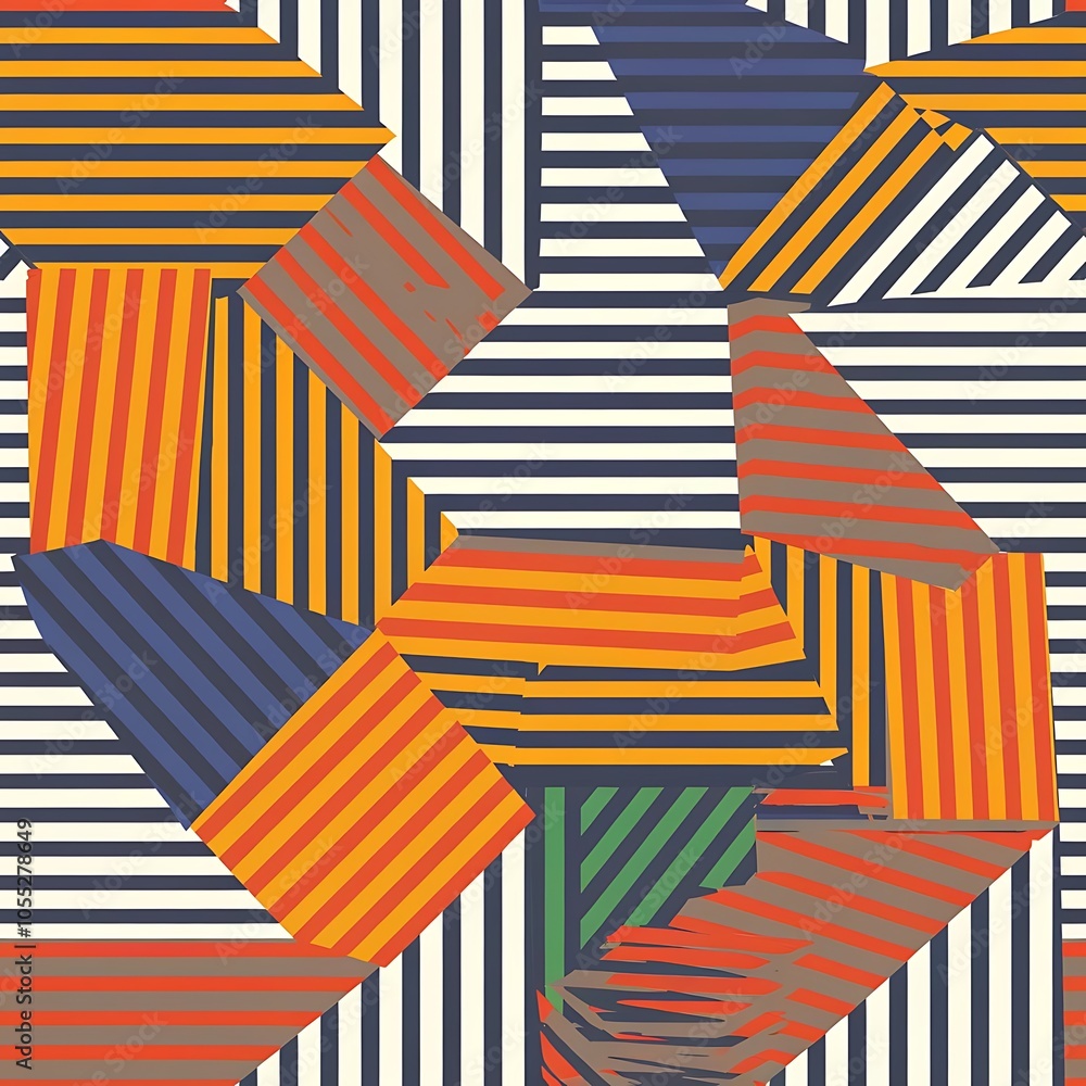 Seamless pattern with motley stripes. All elements of composition located on separate layers and can be easy editable Seamless pattern with motley stripes. All elements of composition located on separate layers and can be easy editable