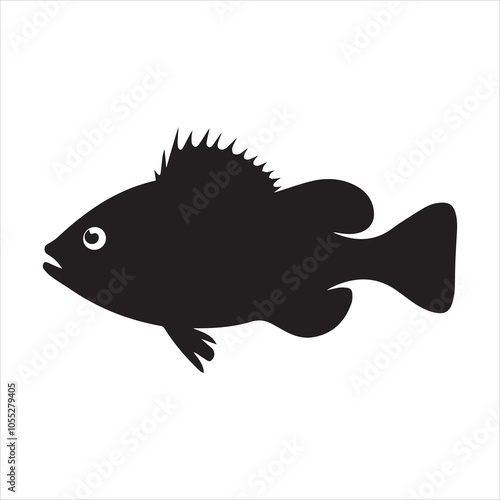A Fish silhouette vector illustration.