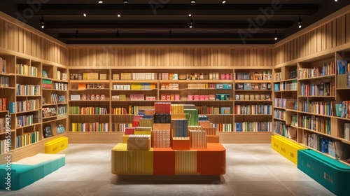 A Colorful Book Nook in a Modern Bookstore