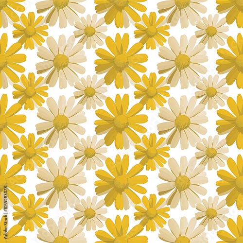 Seamless flower,daisy print pattern background