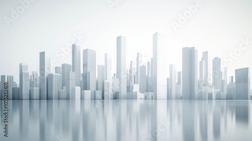 Modern Cityscape in High Contrast 3D Style