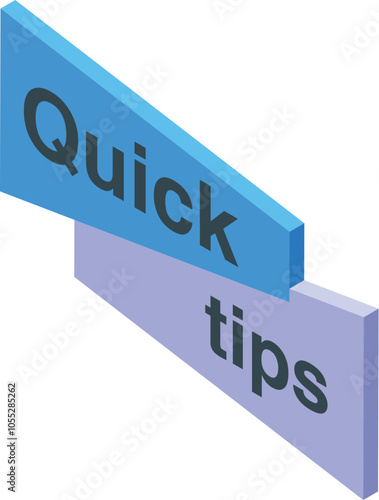 Isometric quick tips icon representing fast advice and guidance