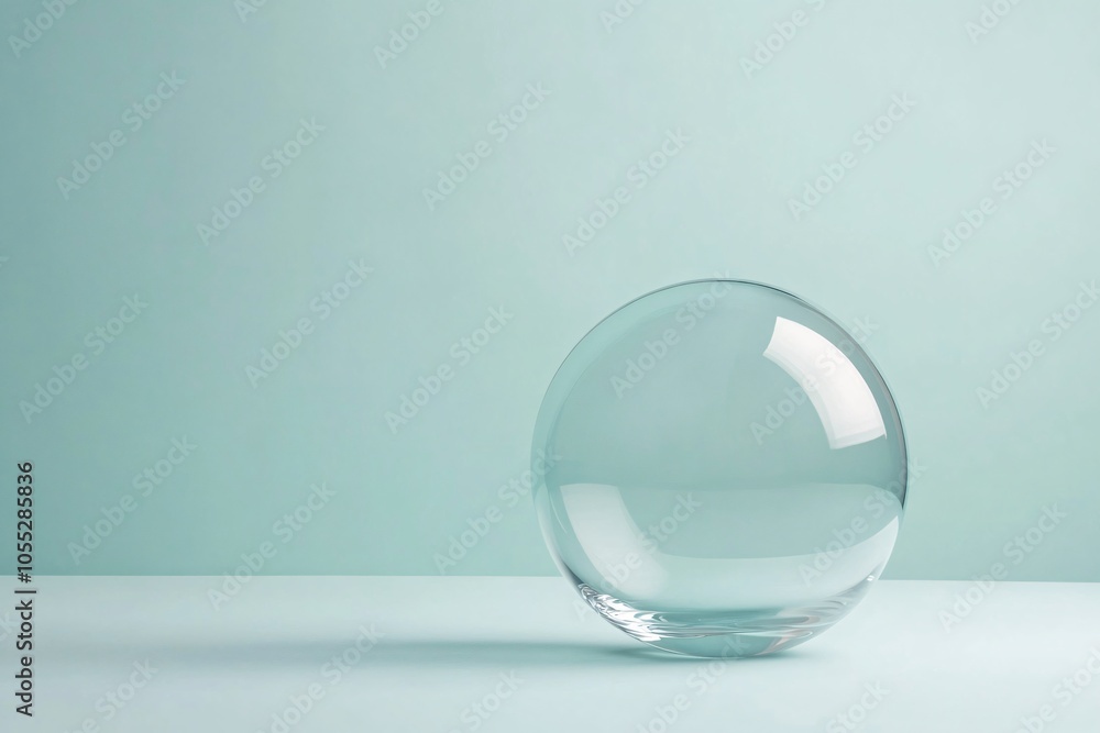 Glass Sphere on a Blue Background - Minimalist Photography Glass Sphere on a Blue Background - Minimalist Photography