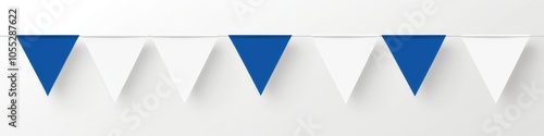 Free Download Festive pennant banner: Smooth triangular flags connected in a neat line on a plain white background. - GFXLoad