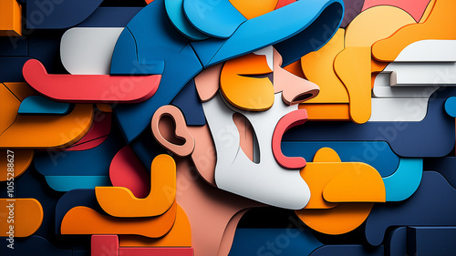 colorful street art mural reflecting contemporary color trends in urban settings, sharp focus with room for marketing