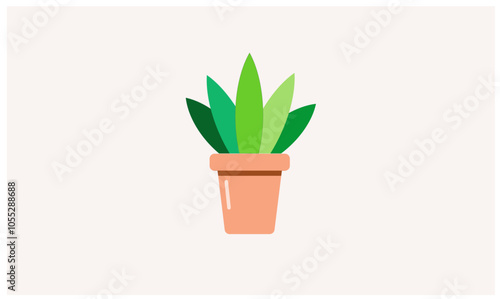 plant in a pot 5 leaf vector