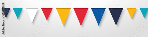 Free Download Elegant pennant banner: Simple, evenly aligned flags creating a minimalist look on a white background. - GFXLoad
