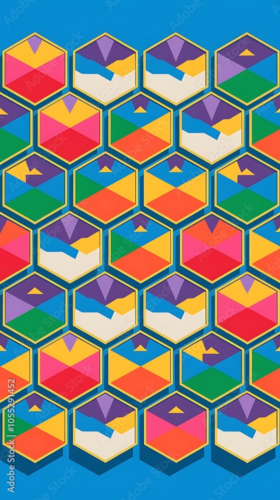 Modern colorful backdrop with hexagonal pattern Modern colorful backdrop with hexagonal pattern