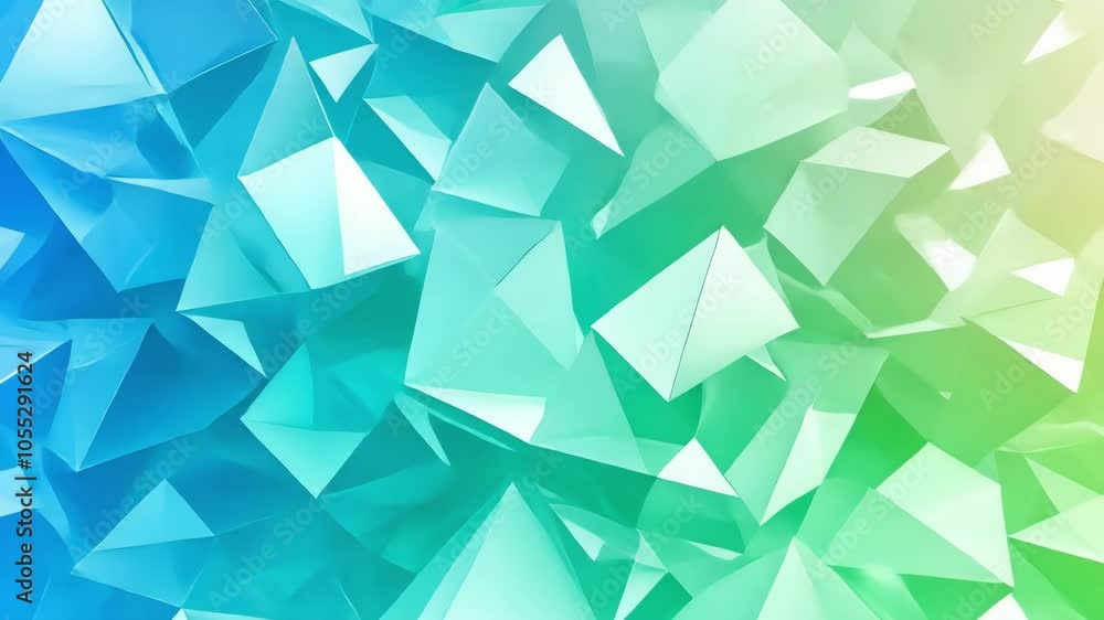 Abstract geometric crystal pattern in blue to green gradient Abstract geometric crystal pattern in blue to green gradient