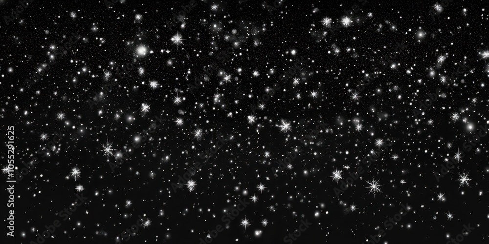 Obraz premium Isolated Snow Falling in a Dark Background