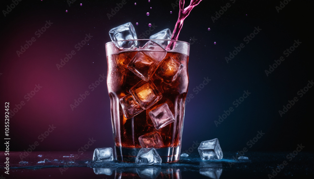 Chilled Neon Delicious Soda Drink Cola Splash. Chilled Neon Delicious Soda Drink Cola Splash.