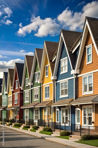 Row Of Outlined Houses