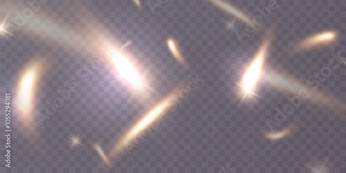 Light effect and zigzag ribbon falling from above on a beam of light, tinsel vector