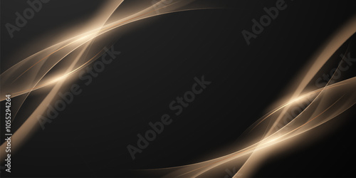 Abstract modern design black background with luxury golden elements vector illustration.