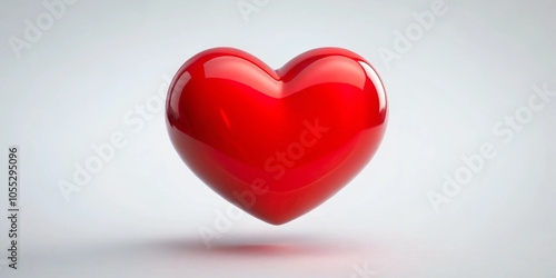 Wallpaper Mural A vibrant red heart in a minimalist background. 3D shiny heart- Valentine theme. Torontodigital.ca
