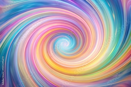 Swirling vortex of pastel hues in a mesmerizing spiral pattern, reminiscent of a psychedelic dreamscape, glowing colors, cosmic vibes, hypnotic design, psychedelic wallpaper, swirling patterns