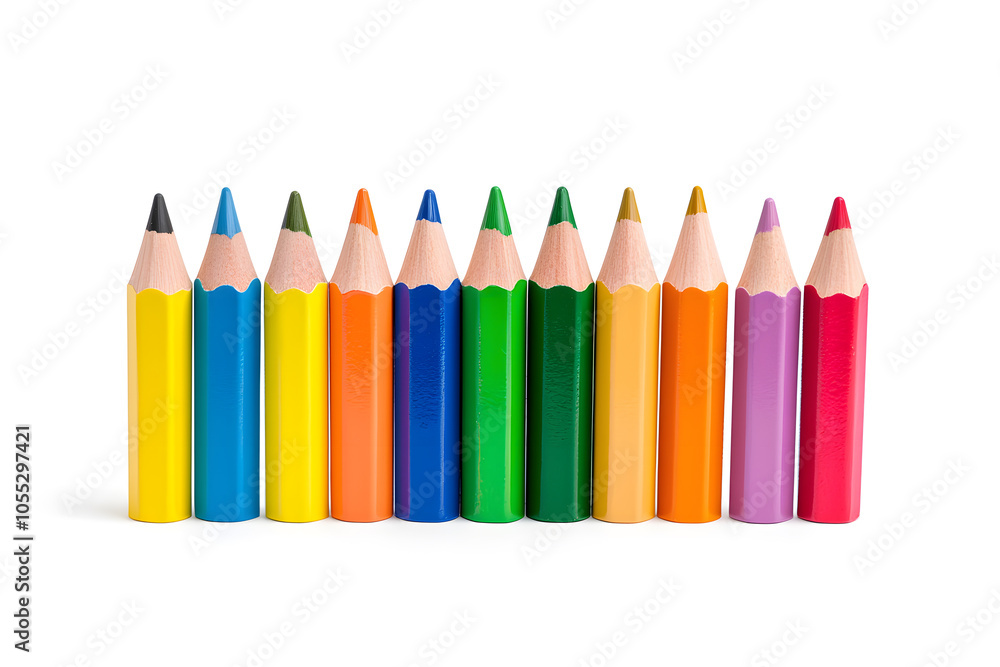 Color pencils over white background Color pencils over white background