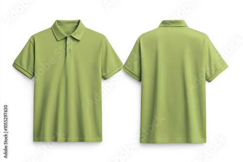 Green polo shirt on white background photo