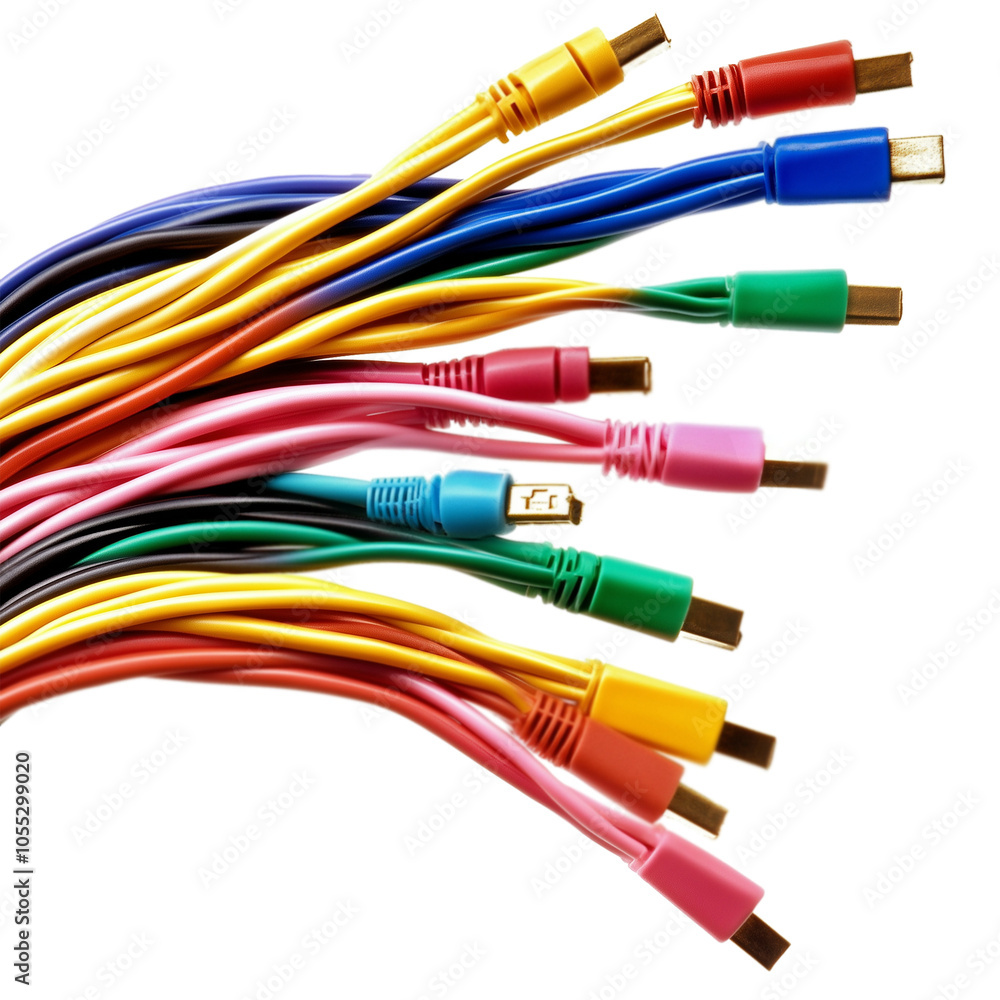 A set of cables on a transparent background A set of cables on a transparent background