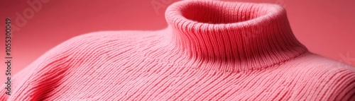 Pink Turtleneck Sweater Soft, Cozy Bright for a Pop of Color, Exuding Bold Positivity and Fun, Perfect for Casual Chic Outfits photo