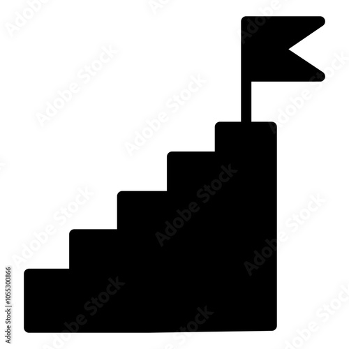 stairs up solid icon