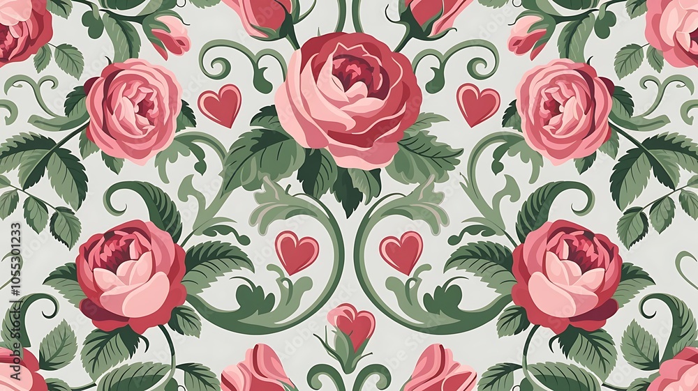 Vector set collection of romantic floral seamless pattern for decoration damask wallpaper, vintage style Vector set collection of romantic floral seamless pattern for decoration damask wallpaper, vintage style