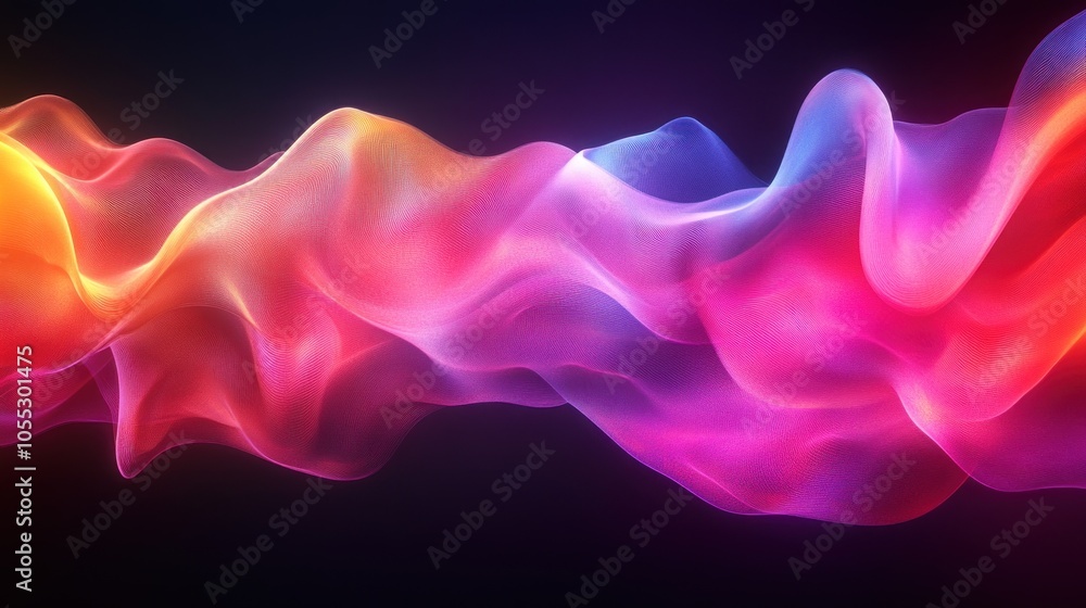 Abstract colorful waves flowing in a dark background. Abstract colorful waves flowing in a dark background.
