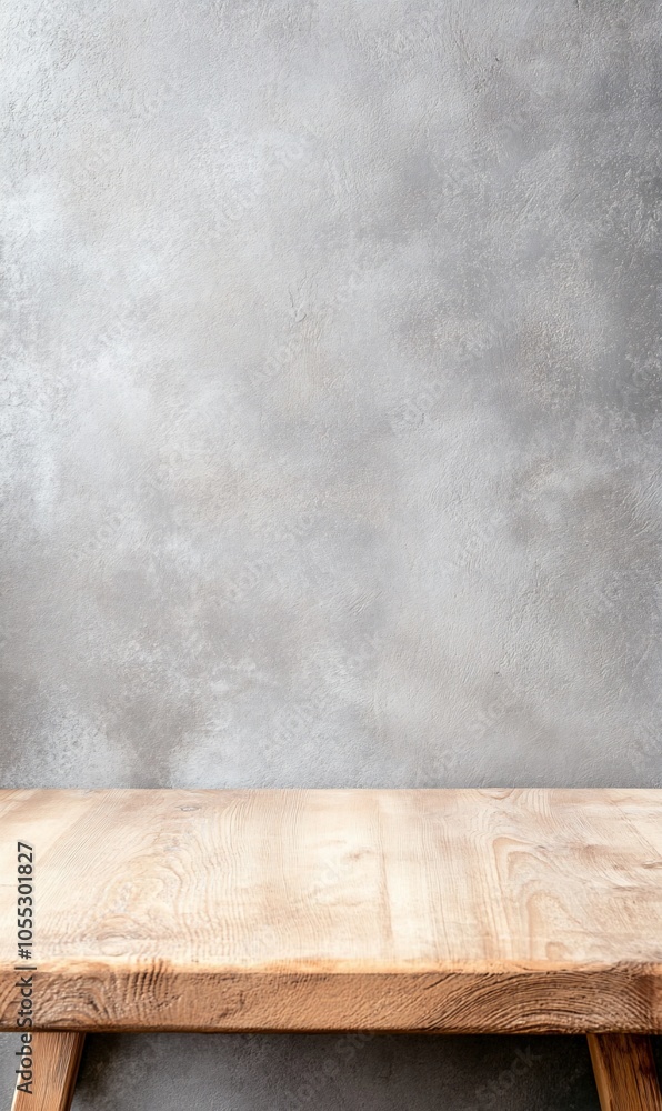Empty wooden table top with gray concrete wall background. Empty wooden table top with gray concrete wall background.