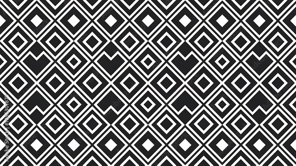Black and white geometric seamless pattern with line. Black and white geometric seamless pattern with line.