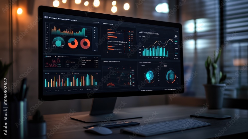 Computer Monitor Displaying Financial Data Computer Monitor Displaying Financial Data