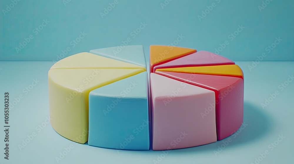 Fototapeta premium Minimalist Pastel Pie Design on Soft Background
