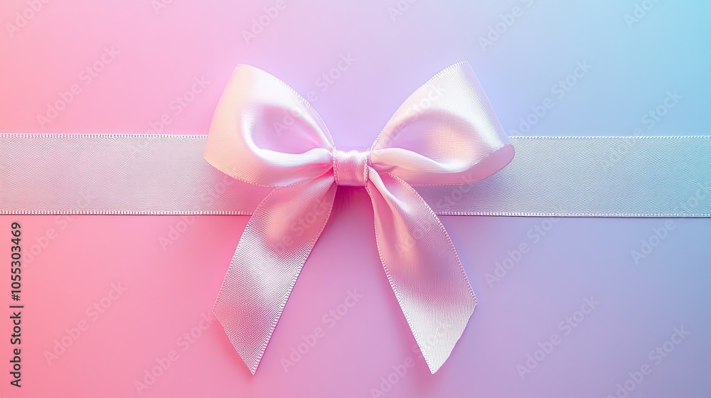 Elegant Pink Bow Arrangement on Soft Background Elegant Pink Bow Arrangement on Soft Background