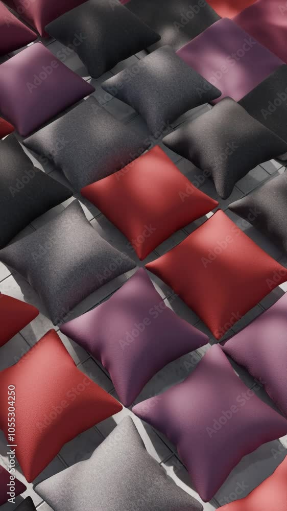 Colorful Cushions Inflating with Geometric Patterns Colorful Cushions Inflating with Geometric Patterns