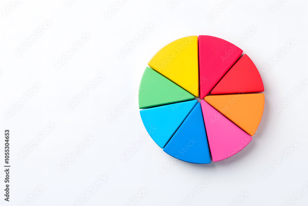 Obraz premium Pie chart with segments, isolated on white background