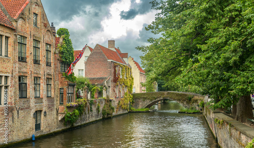 Obraz na płótnie Canals in the beautiful city of Bruges Belgium
w salonie