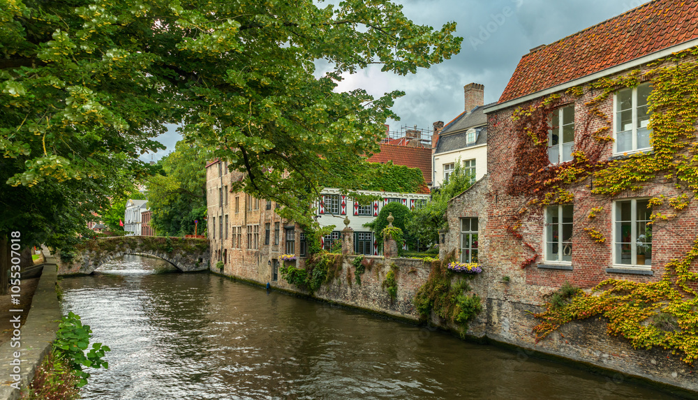 Canals in the beautiful city of Bruges Belgium