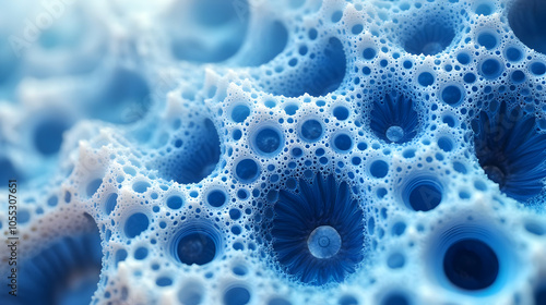 Abstract 3D Blue Bubble Structure