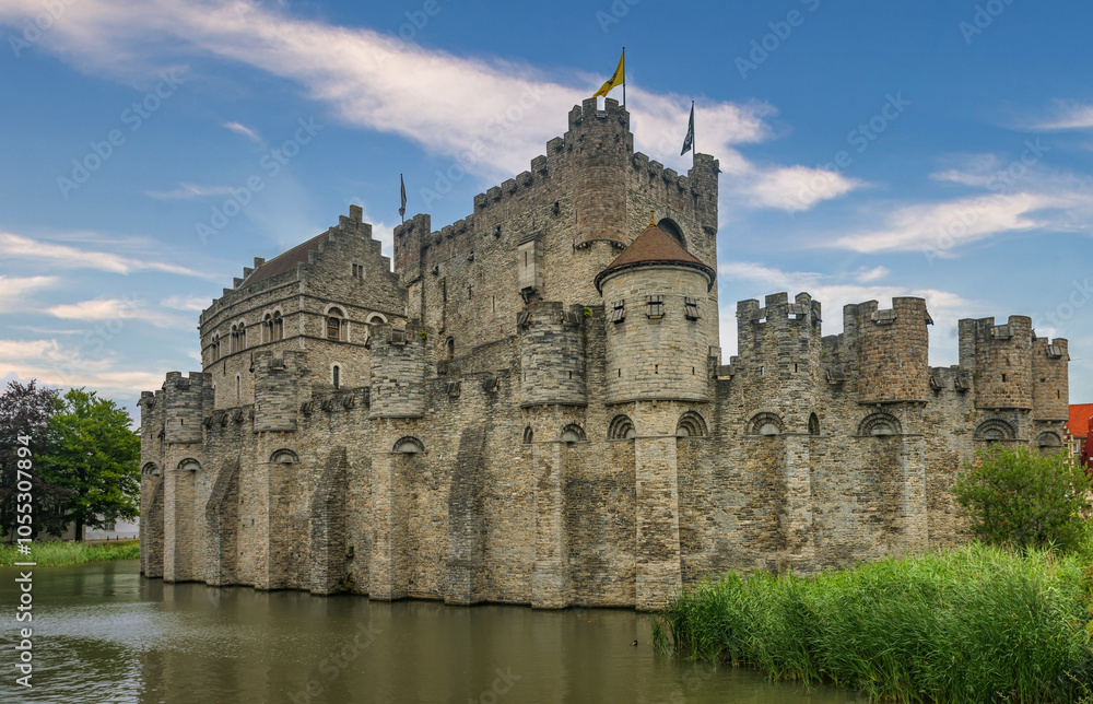 Fort Gravensteen medieval castle in the beautiful city of Gent Belgium