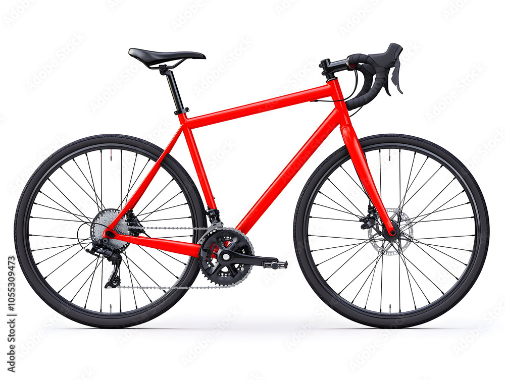 Side view racing bicycle, isolated on white background Side view racing bicycle, isolated on white background