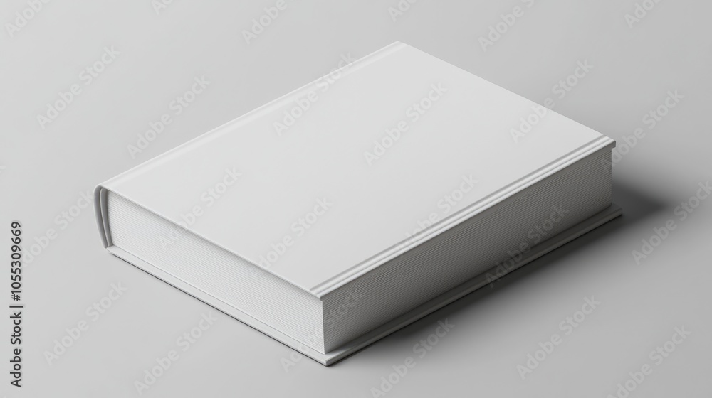 Blank White Book Mockup on White Background Blank White Book Mockup on White Background