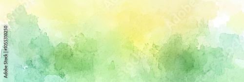 Soft Yellow and Green Watercolor Background