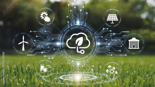 Wallpaper Mural Digital concept of eco-friendly technology and renewable energy. Torontodigital.ca