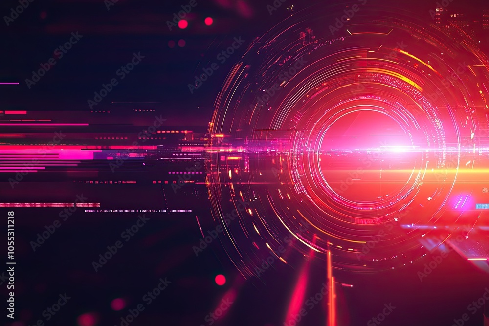 Fototapeta premium Futuristic data flow. Science fiction movie wallpaper. Hyperspeed space travel concept